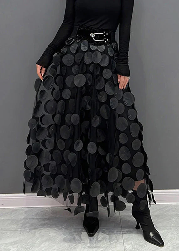 Autumnal skirt with polka dots and a flowing cut – Fleur
