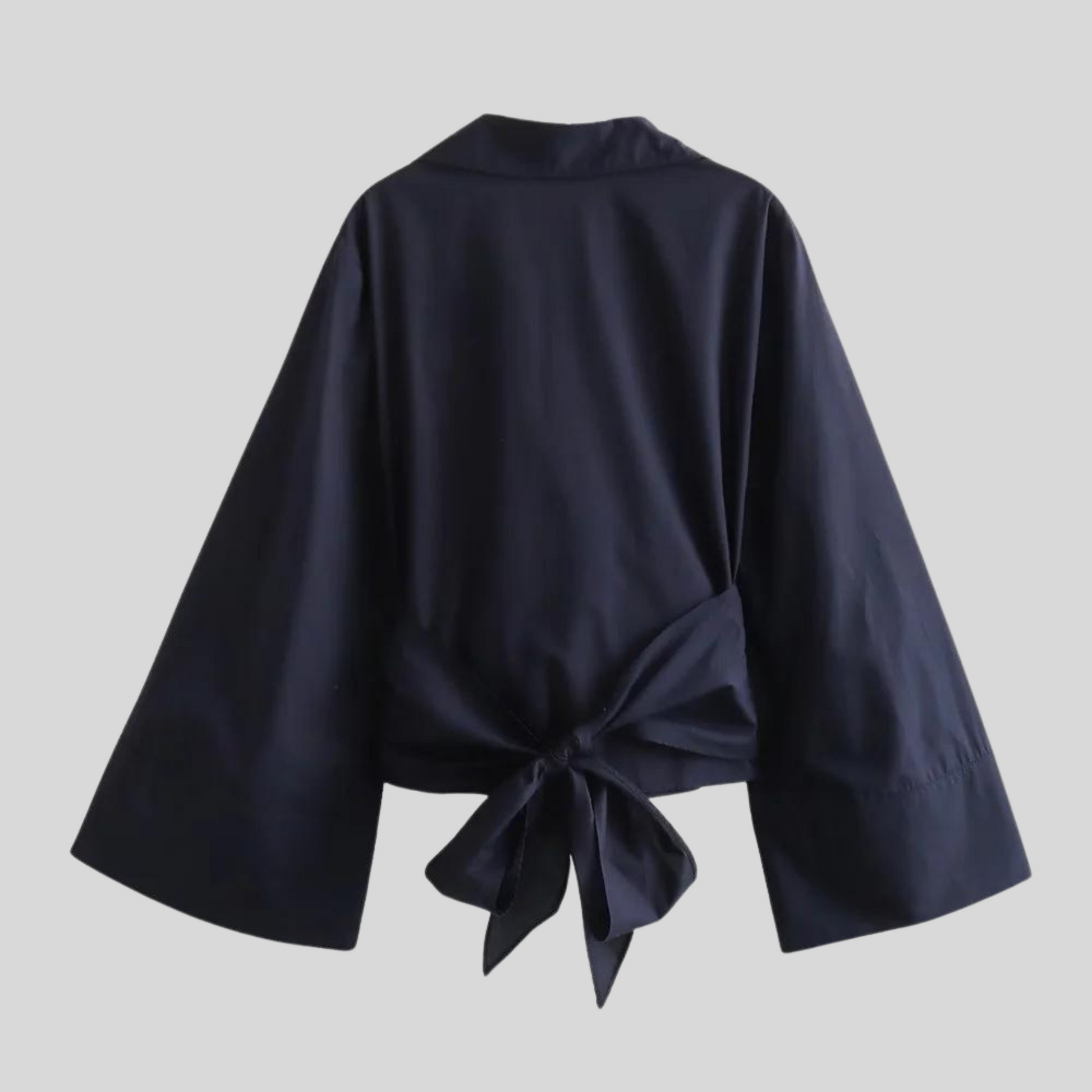 Elegant Wrap Blouse With Wide Sleeves - Sandy