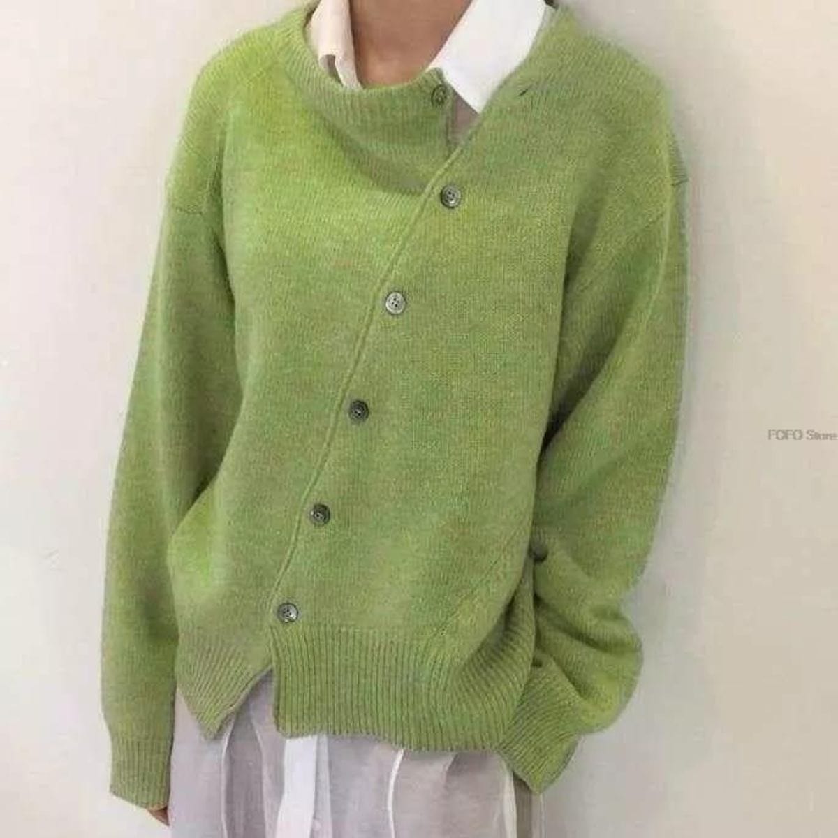 Elegant Wrap Cardigan With Button Detail - Brenda