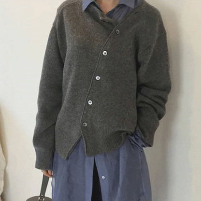 Elegant Wrap Cardigan With Button Detail - Brenda