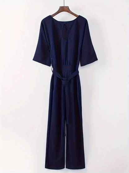 Ladies' jumpsuit with tie belt – Selina Autumn edition