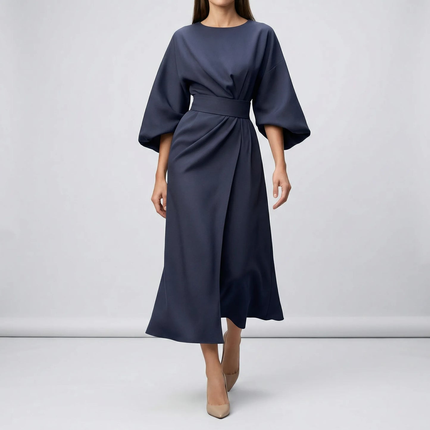 Evening Dress With Waist Belt - Angela