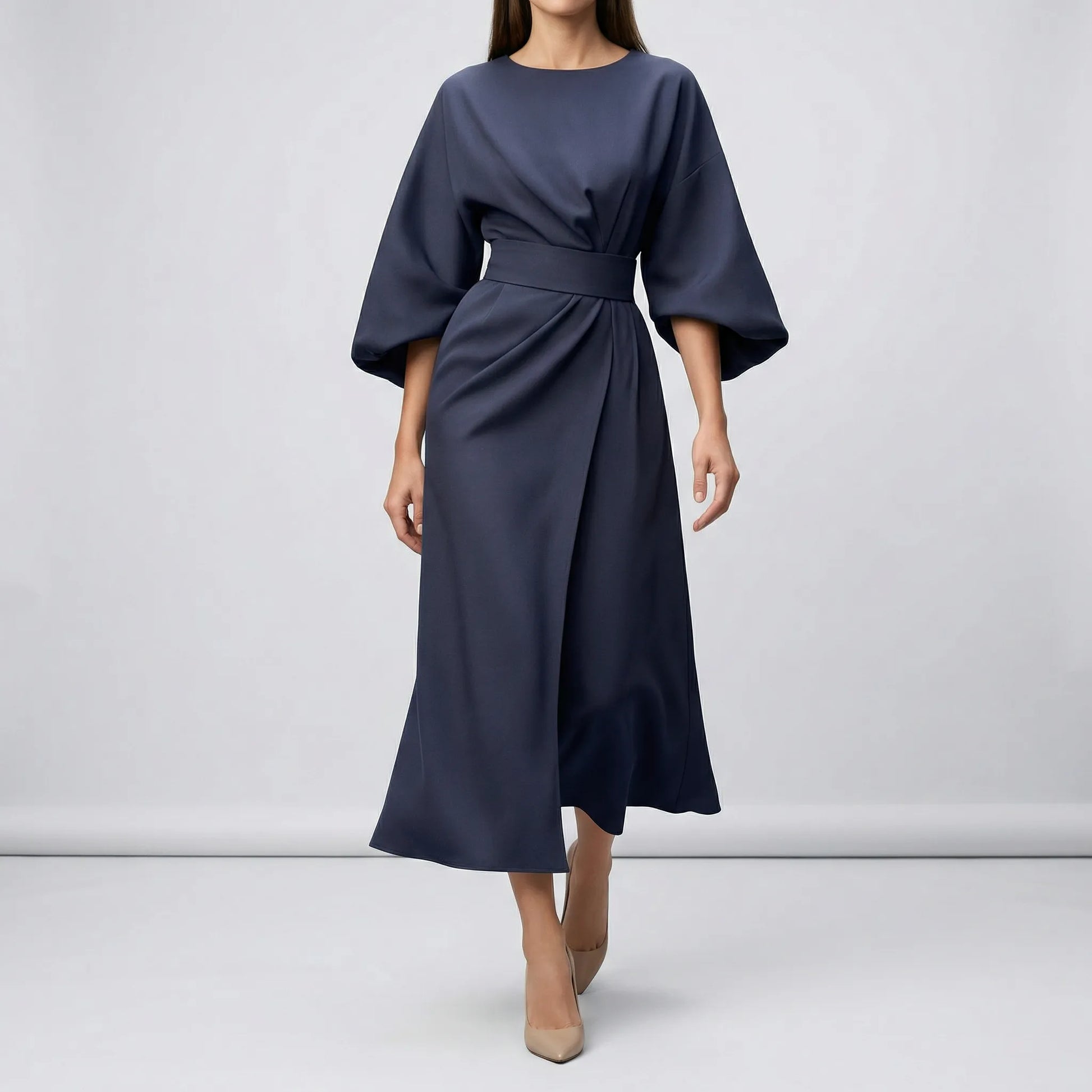 Evening Dress With Waist Belt - Angela