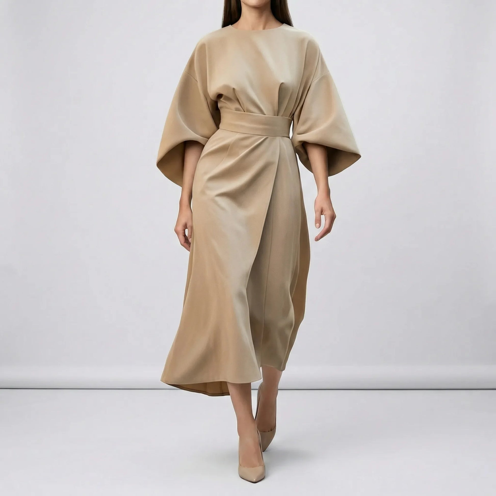 Evening Dress With Waist Belt - Angela