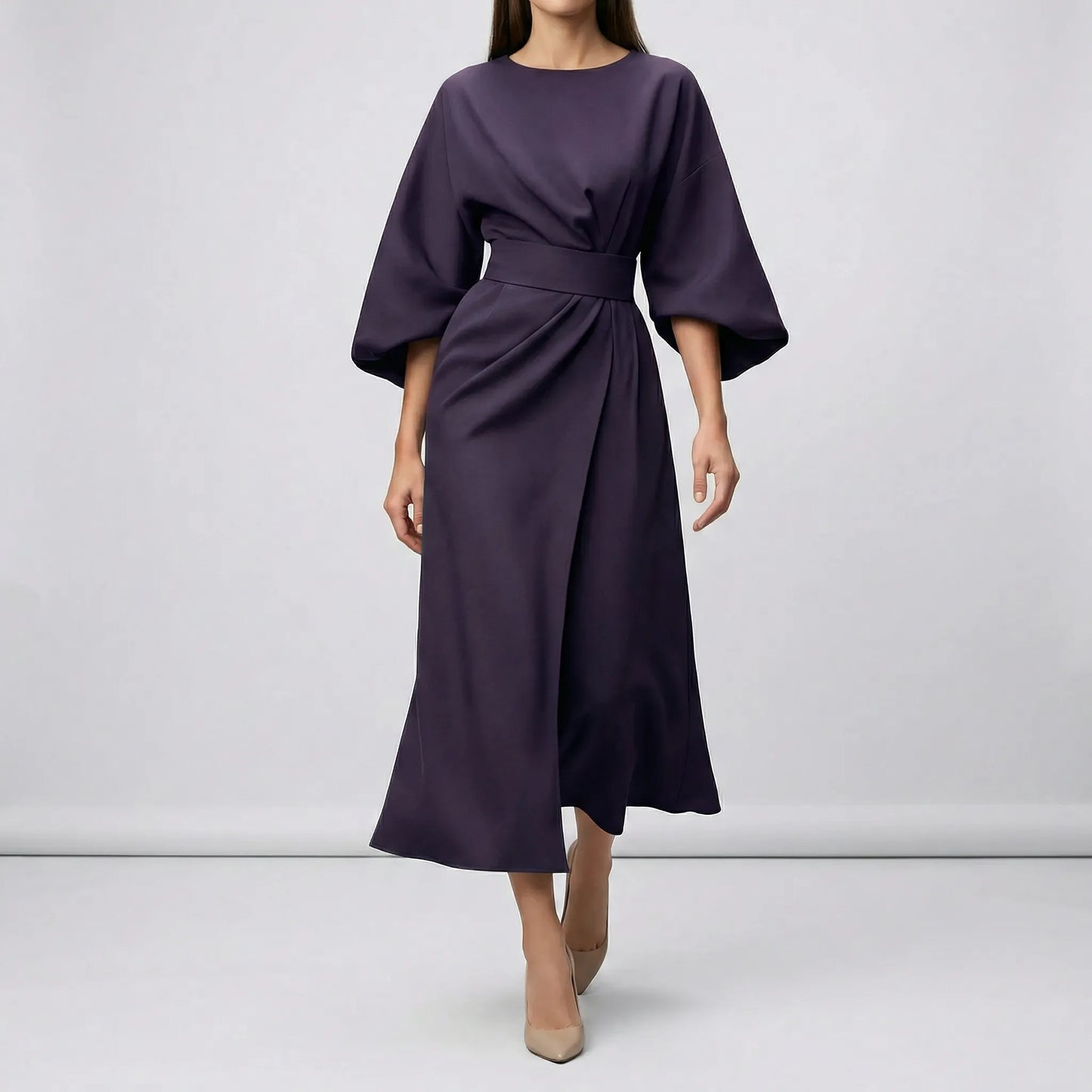 Evening Dress With Waist Belt - Angela