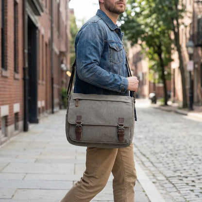 Everyday Man Bag Messenger With Multiple Compartments - Finlay