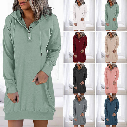 Minimalistic Long Women's Hoodie – Valeria