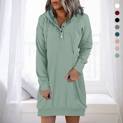 Minimalistic Long Women's Hoodie – Valeria