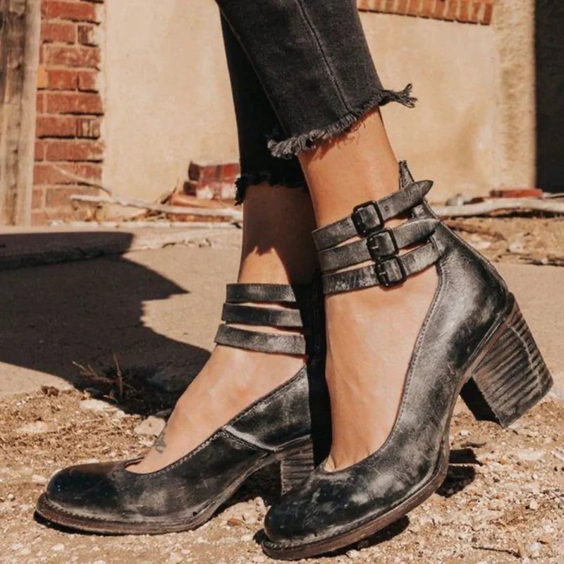 Autumnal & stylish women's leather shoes with slip-resistant sole – Amalia