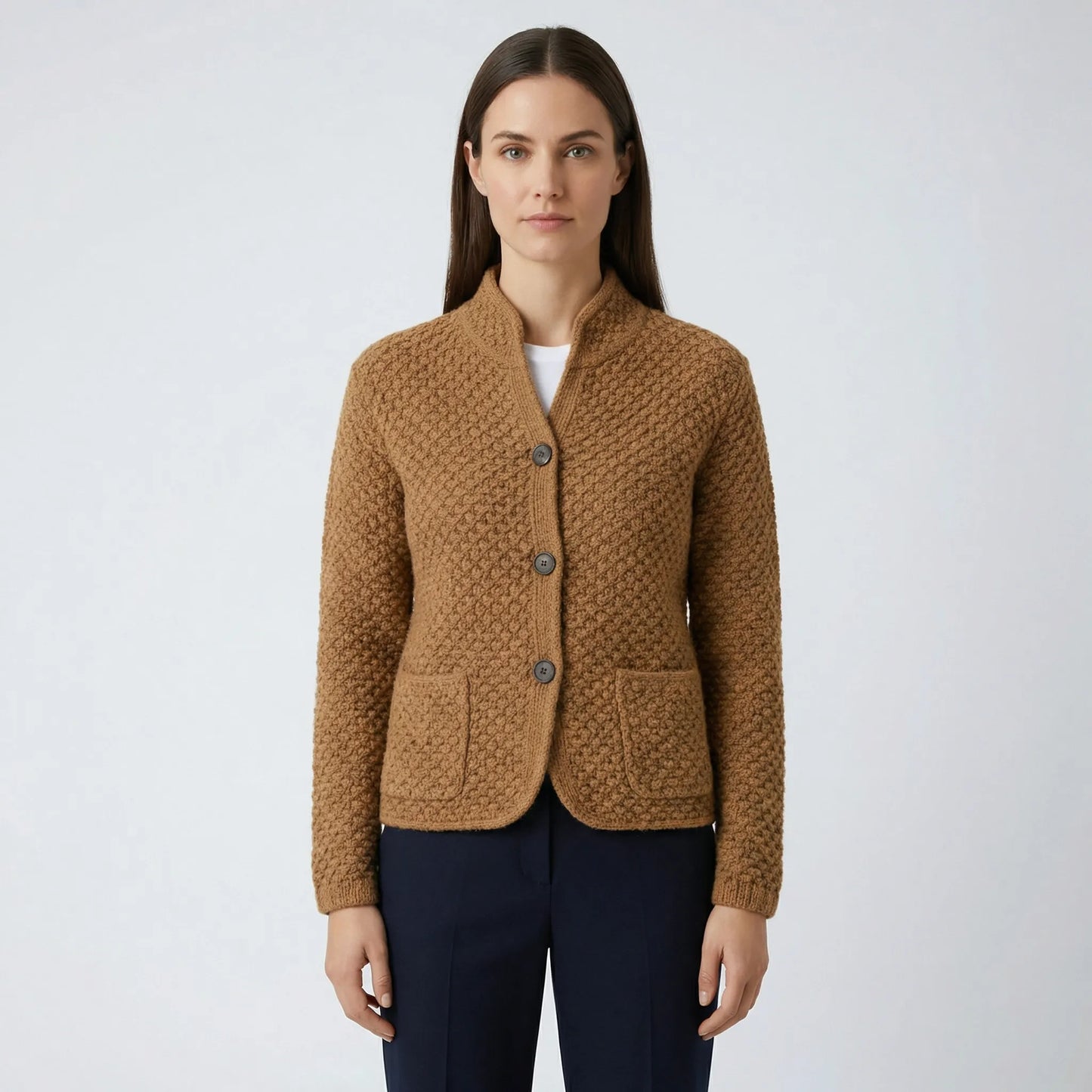 Fitted Casual Cardigan With Pockets - Marlena