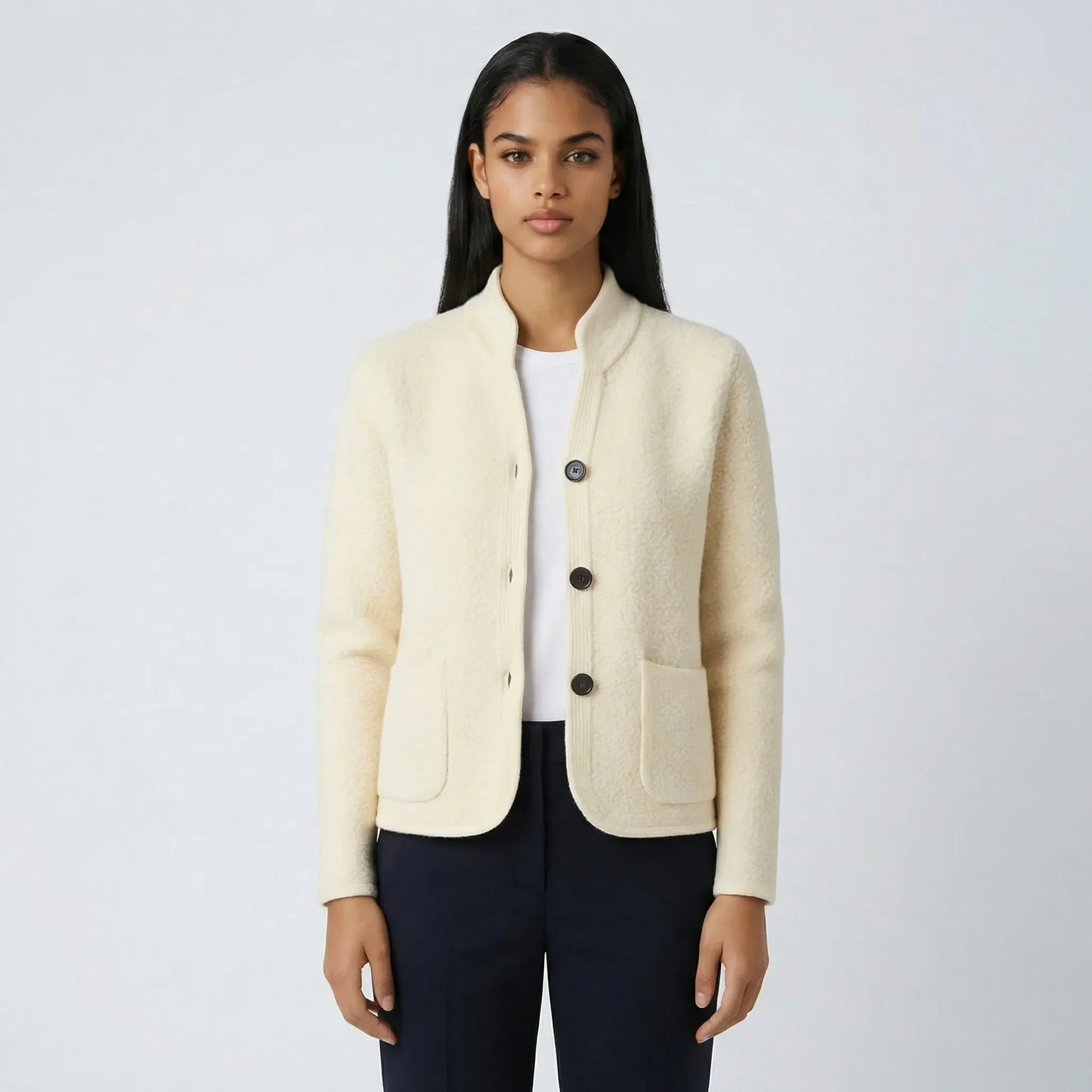 Fitted Casual Cardigan With Pockets - Marlena
