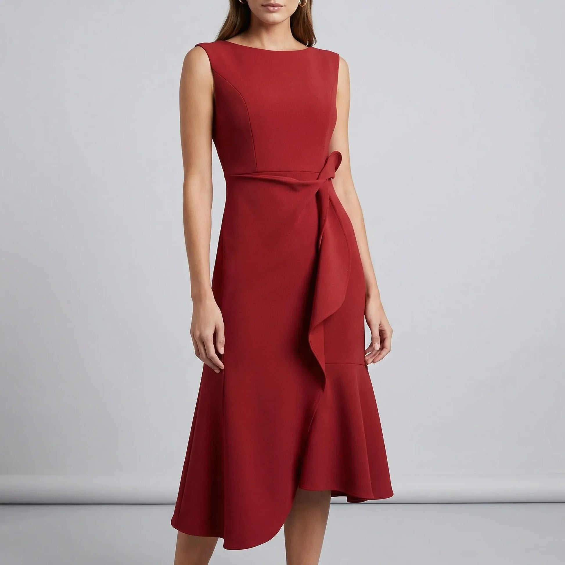 Fitted Evening Dress With Pleat Details - Karla