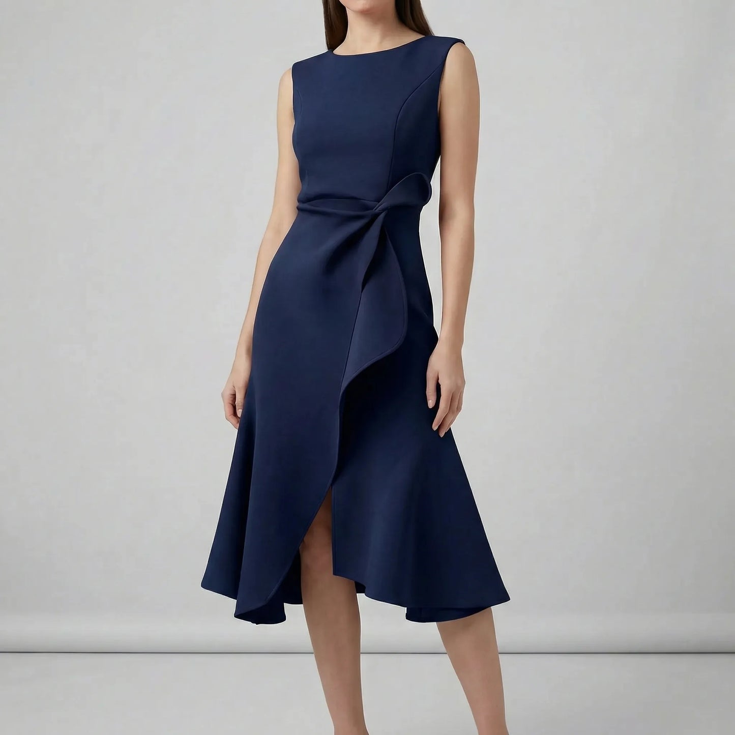 Fitted Evening Dress With Pleat Details - Karla