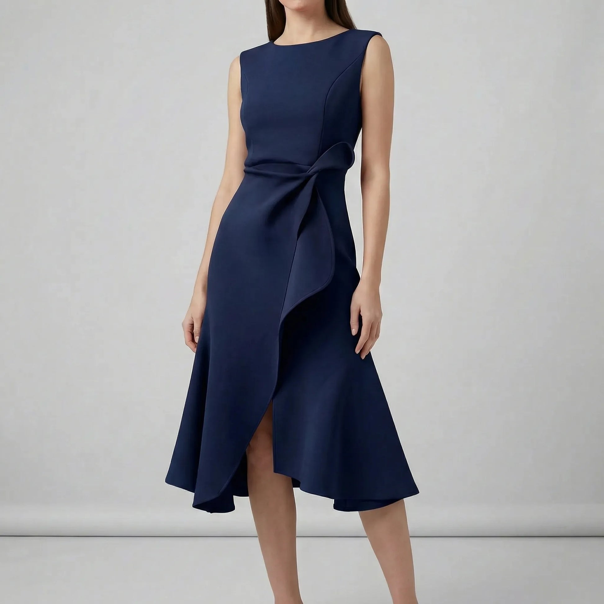 Fitted Evening Dress With Pleat Details - Karla