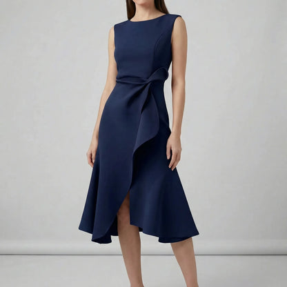 Fitted Evening Dress With Pleat Details - Karla