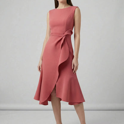 Fitted Evening Dress With Pleat Details - Karla