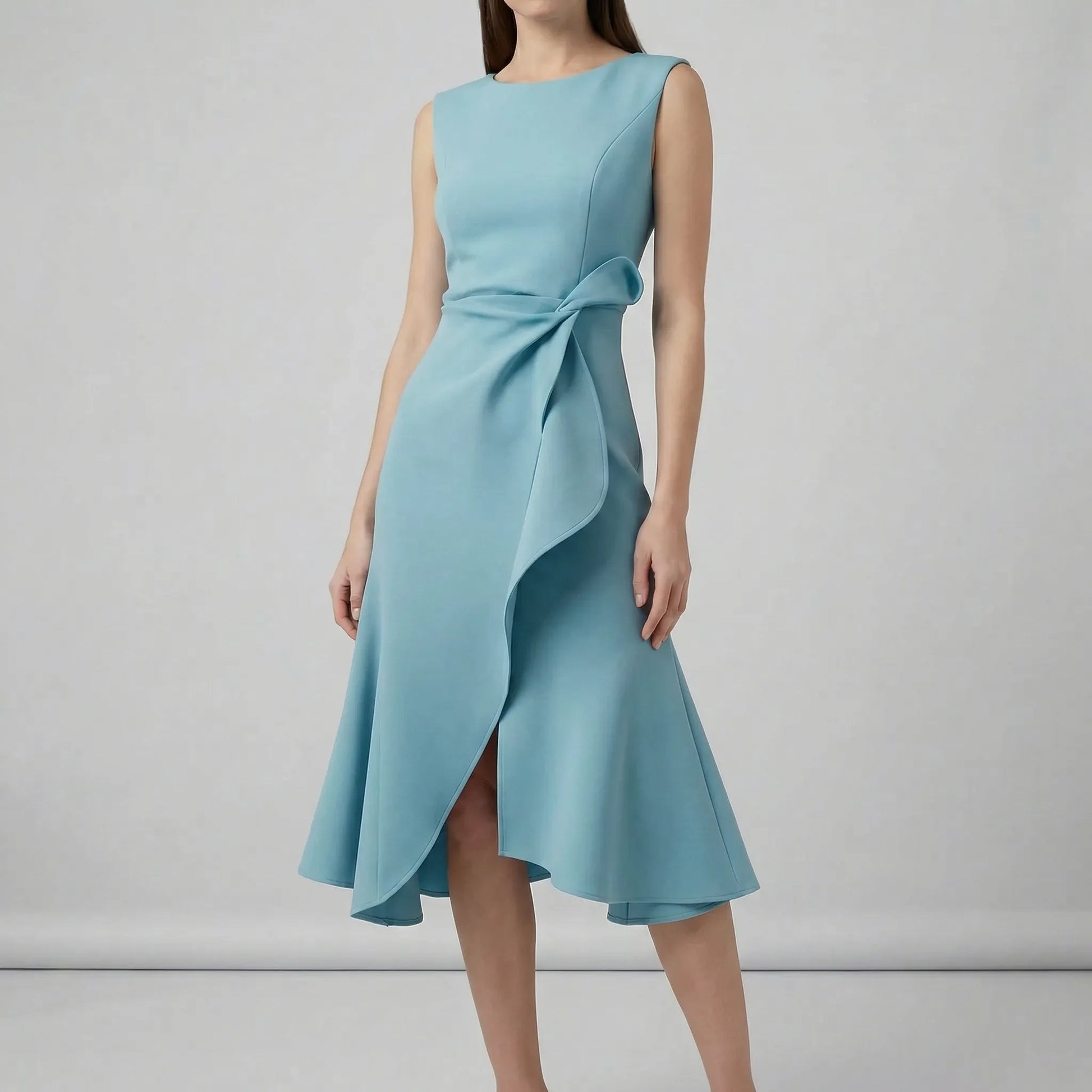Fitted Evening Dress With Pleat Details - Karla
