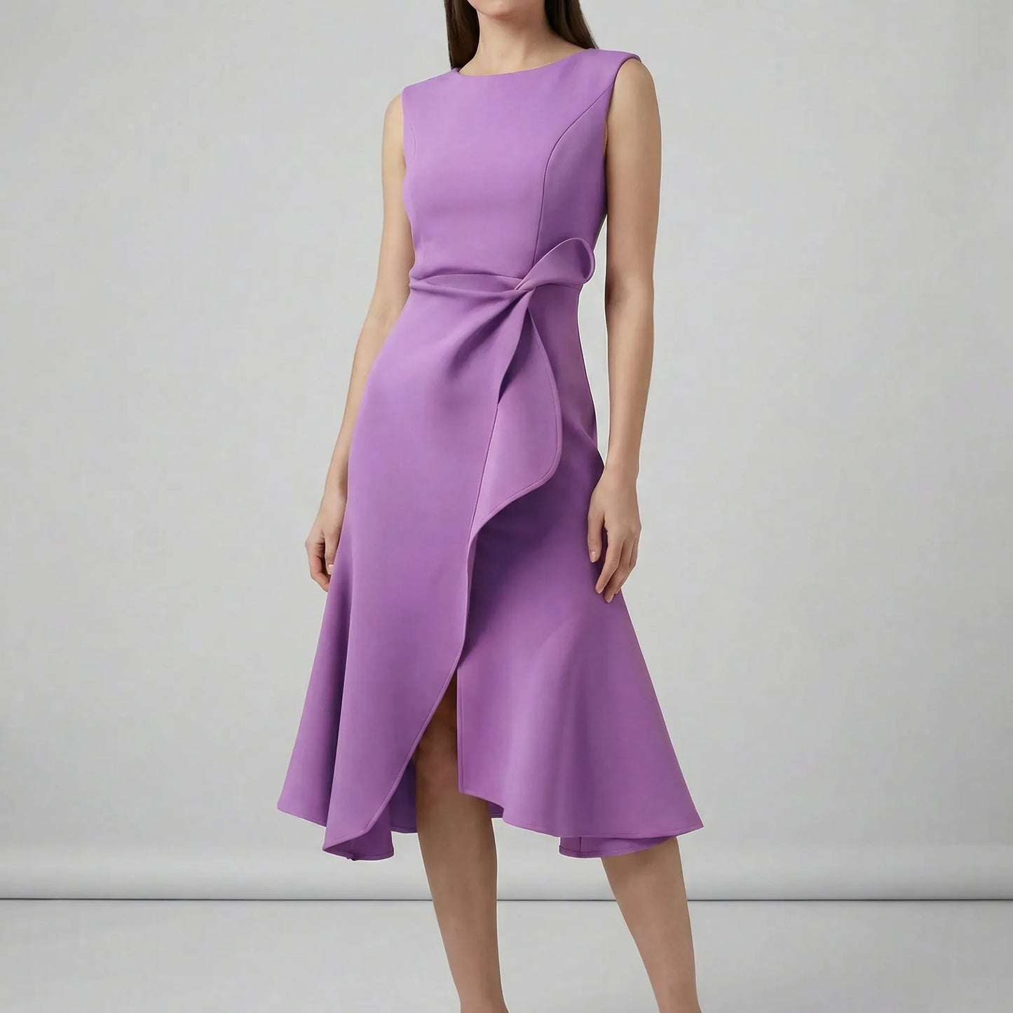 Fitted Evening Dress With Pleat Details - Karla