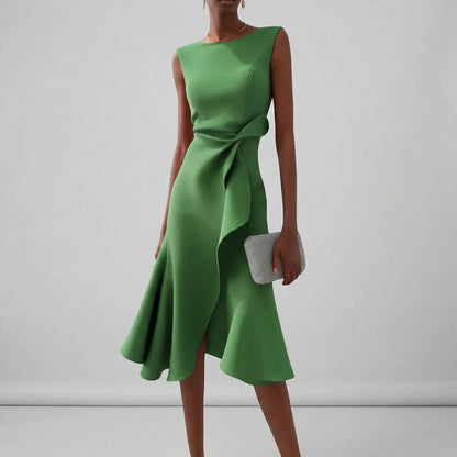 Fitted Evening Dress With Pleat Details - Karla