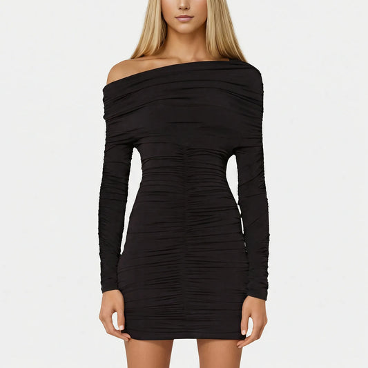 Fitted Off-Shoulder Dress - Celia