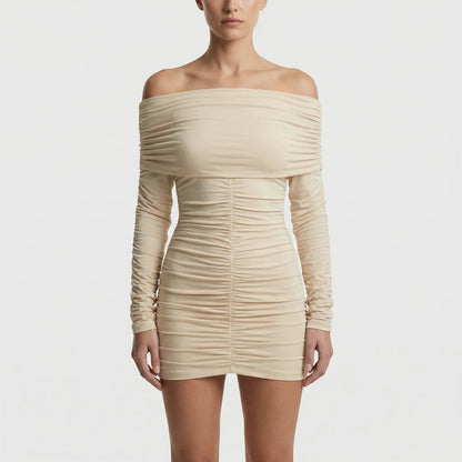 Fitted Off-Shoulder Dress - Celia