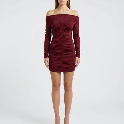 Fitted Off-Shoulder Dress - Celia