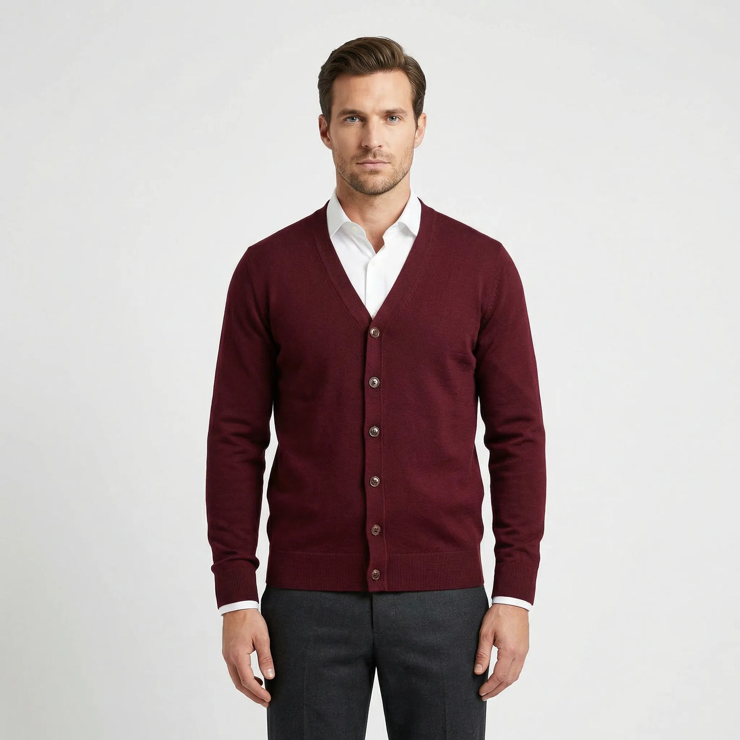 Fitted V-Neck Cardigan - Gino