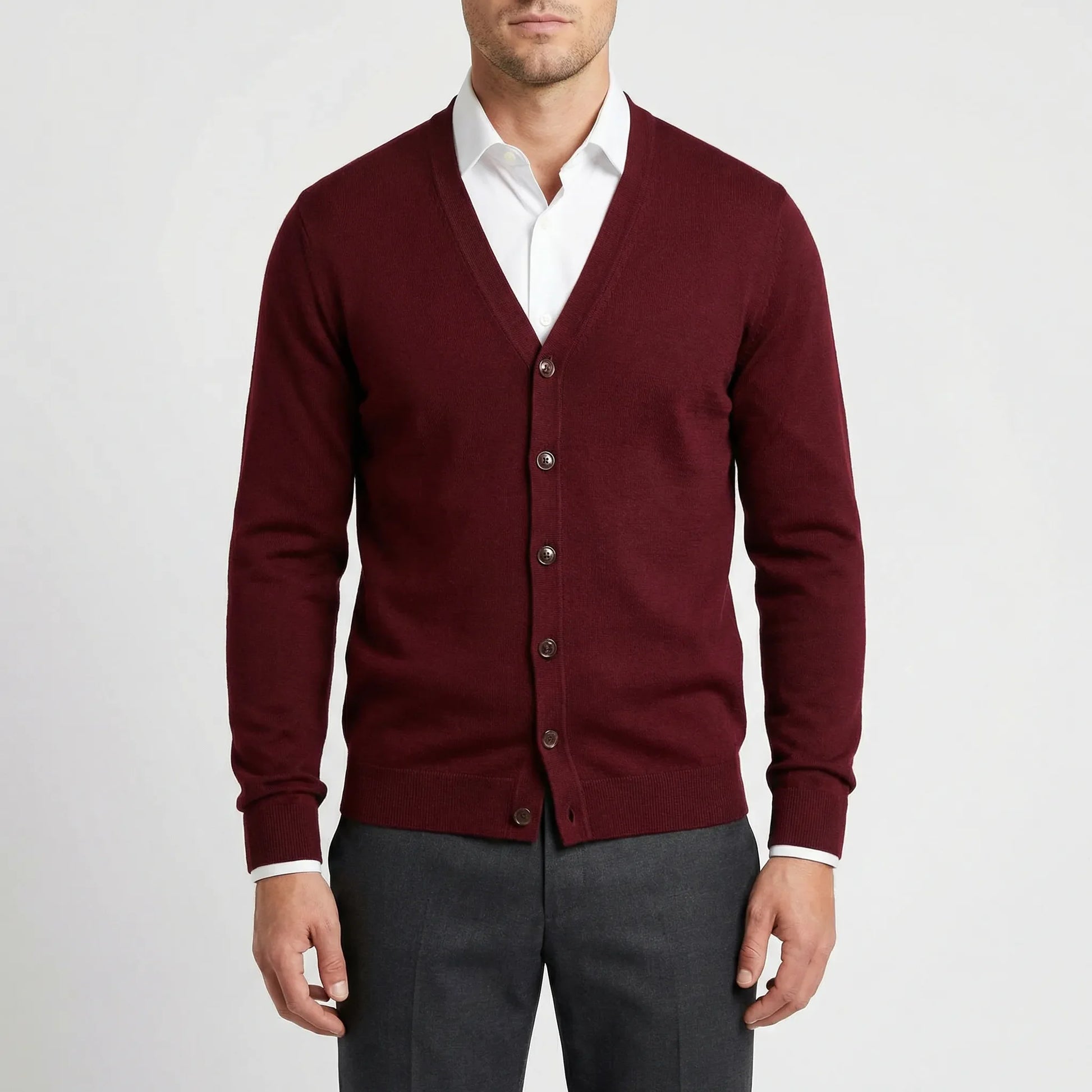 Fitted V-Neck Cardigan - Gino
