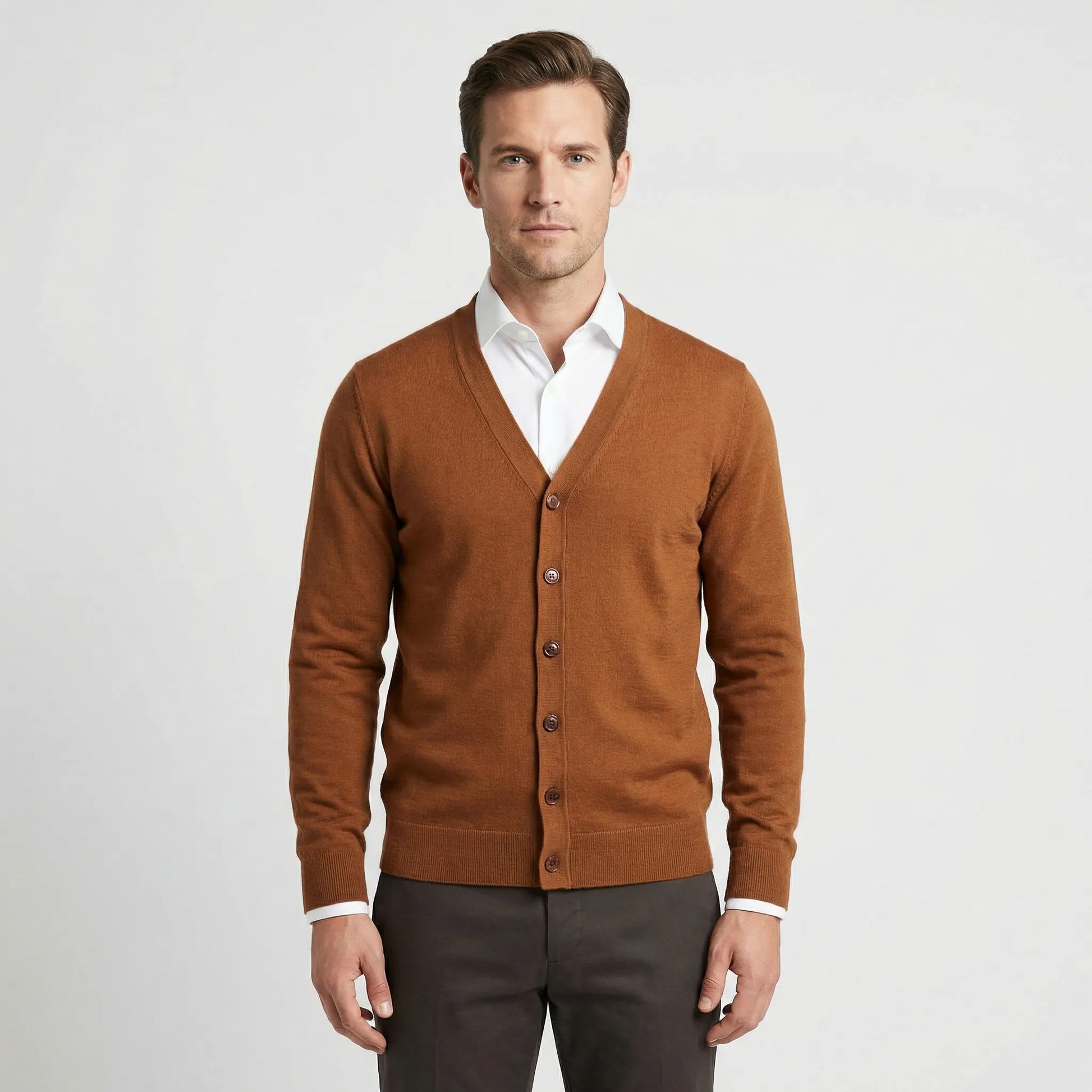 Fitted V-Neck Cardigan - Gino