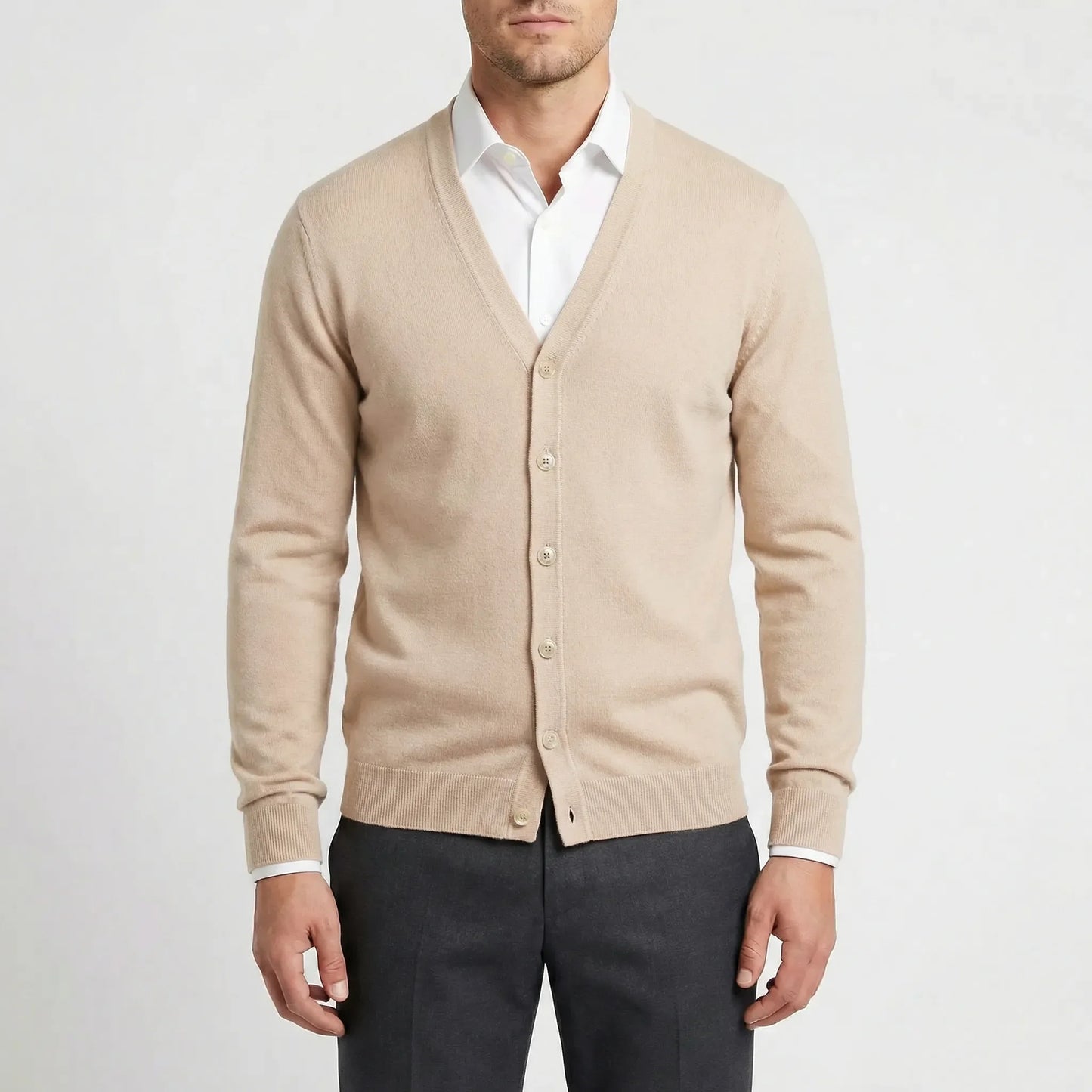 Fitted V-Neck Cardigan - Gino