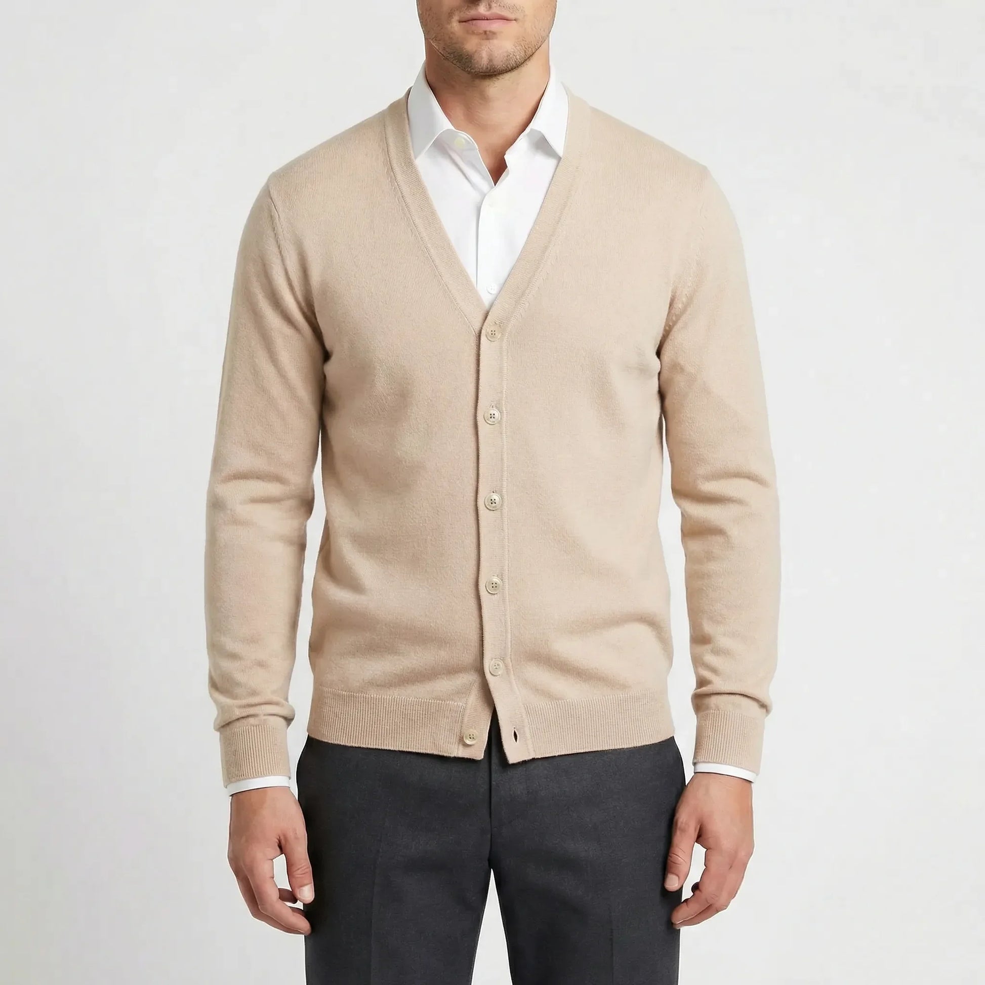 Fitted V-Neck Cardigan - Gino