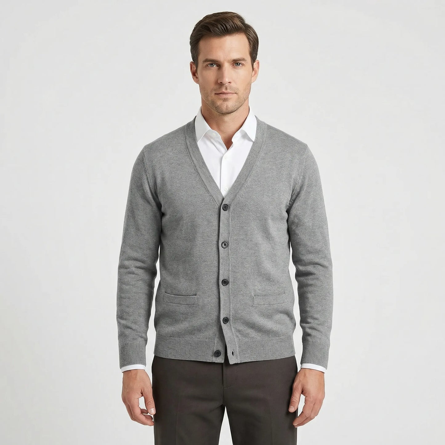 Fitted V-Neck Cardigan - Gino