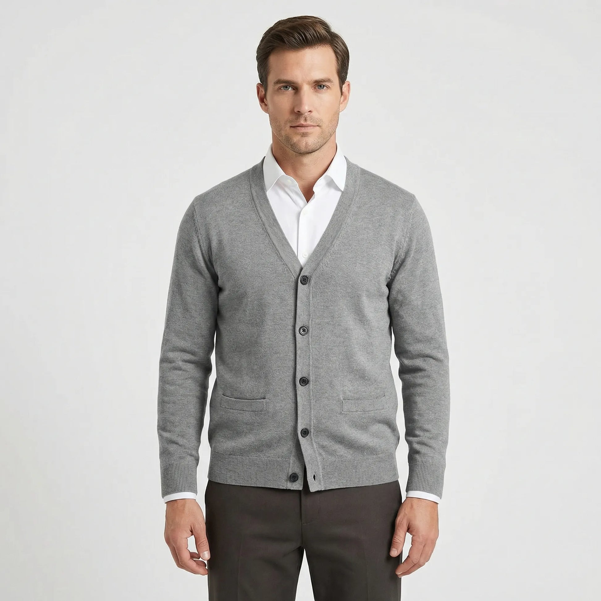 Fitted V-Neck Cardigan - Gino