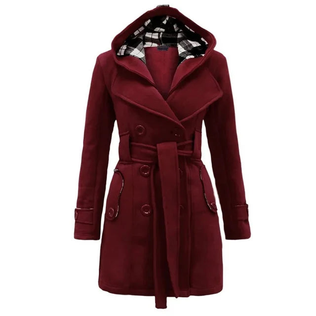 Fitted Women's Coat With Hood - Viola