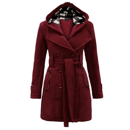 Fitted Women's Coat With Hood - Viola
