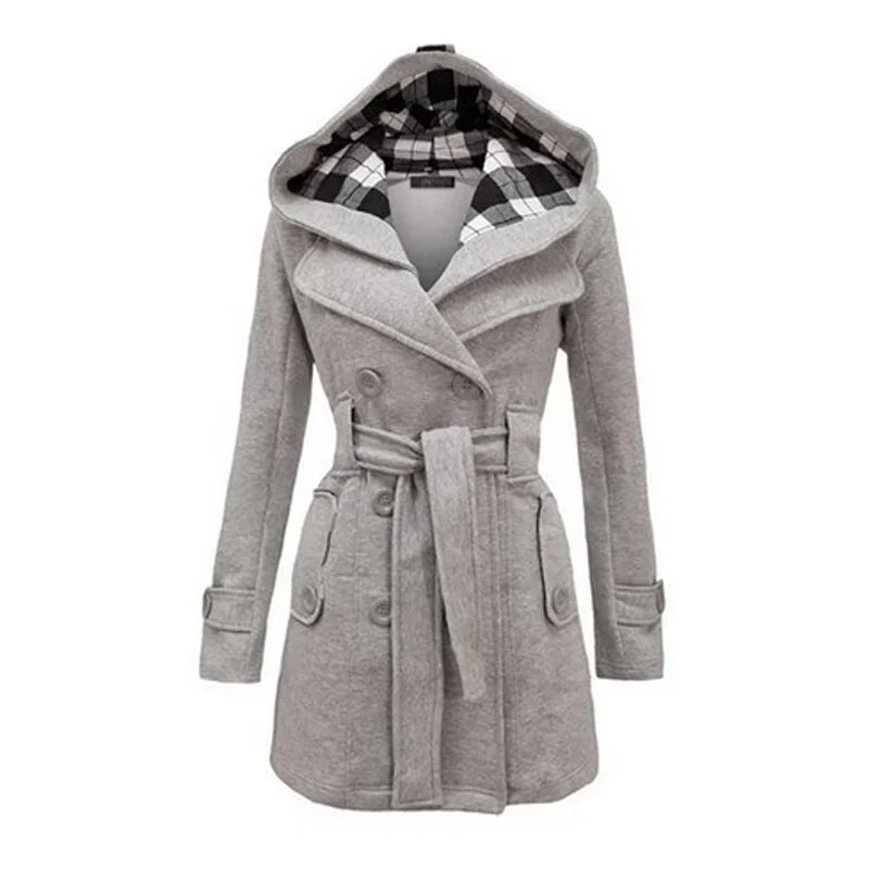 Fitted Women's Coat With Hood - Viola