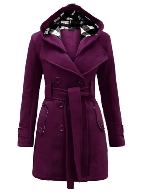 Fitted Women's Coat With Hood - Viola