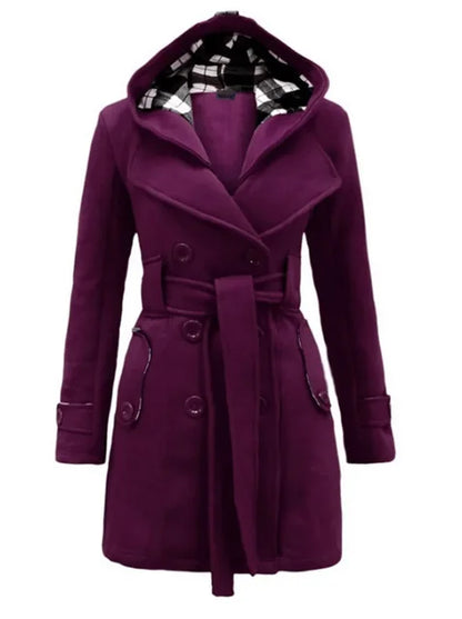 Fitted Women's Coat With Hood - Viola