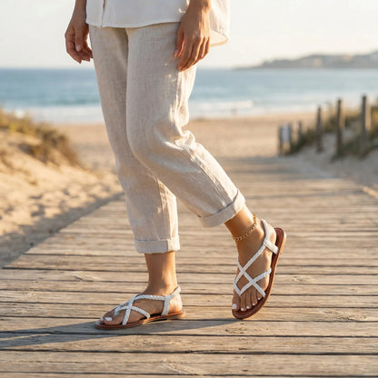 Flat Braided Sandals - Melanie