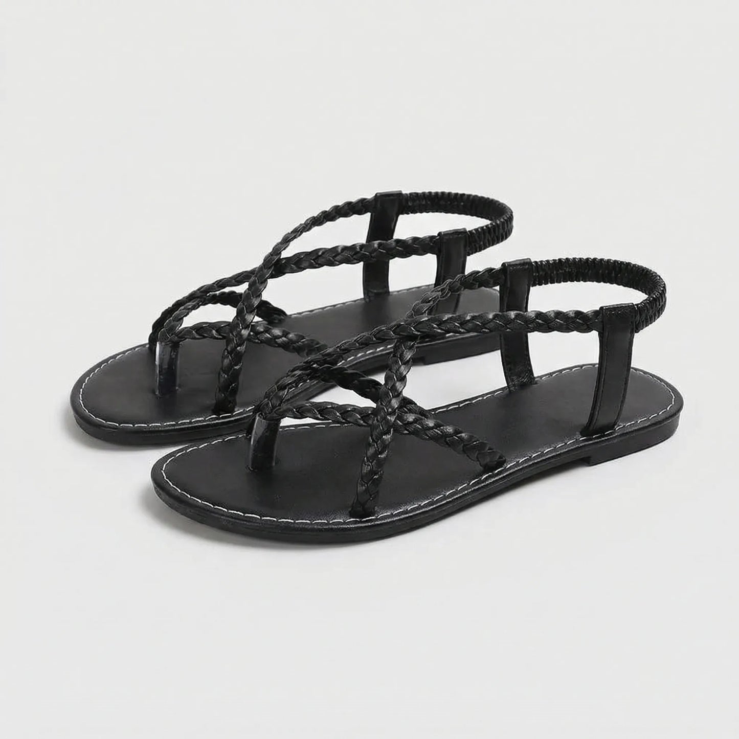 Flat Braided Sandals - Melanie