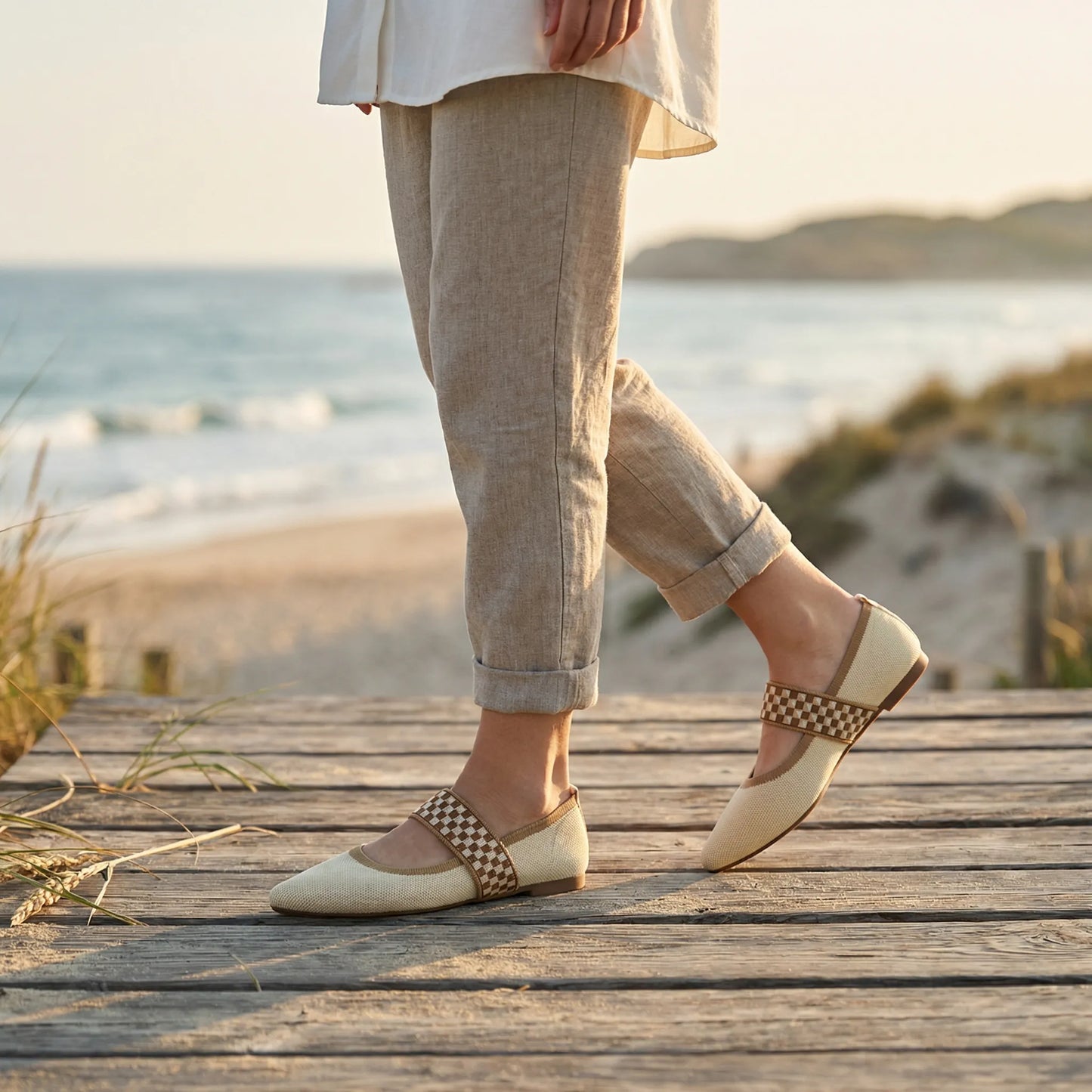 Flat Women's Shoe With Strap - Marissa