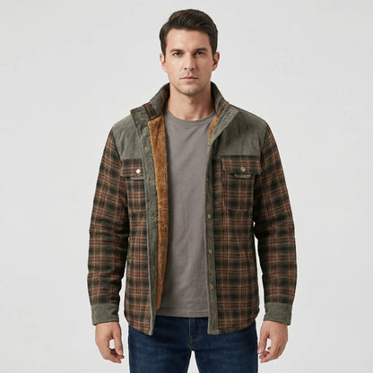 Fleece-Lined Plaid Shirt Jacket For Men - Glenn