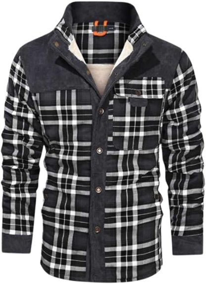 Fleece-Lined Plaid Shirt Jacket For Men - Glenn