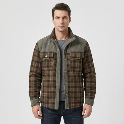 Fleece-Lined Plaid Shirt Jacket For Men - Glenn