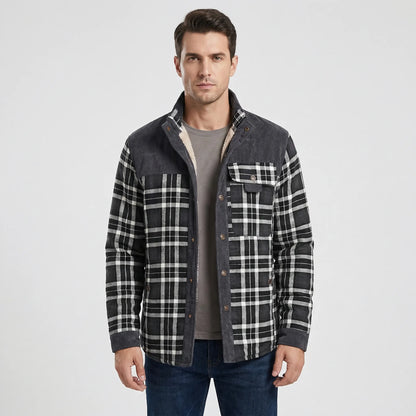 Fleece-Lined Plaid Shirt Jacket For Men - Glenn