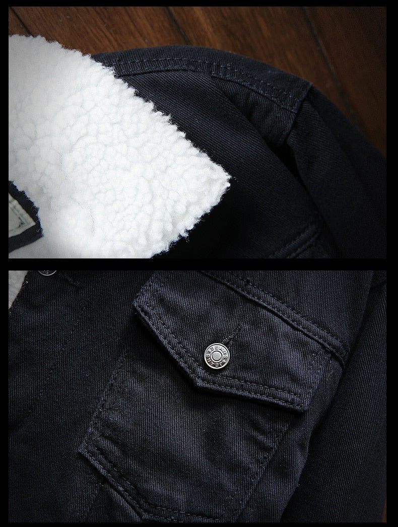Fleece-Lined Retro Denim Jacket - Samuel