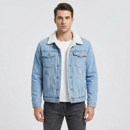 Fleece-Lined Retro Denim Jacket - Samuel