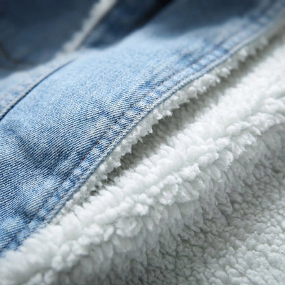 Fleece-Lined Retro Denim Jacket - Samuel