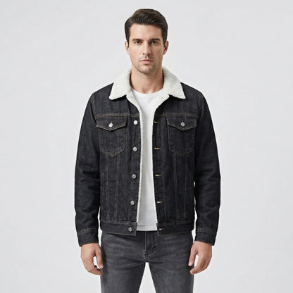 Fleece-Lined Retro Denim Jacket - Samuel