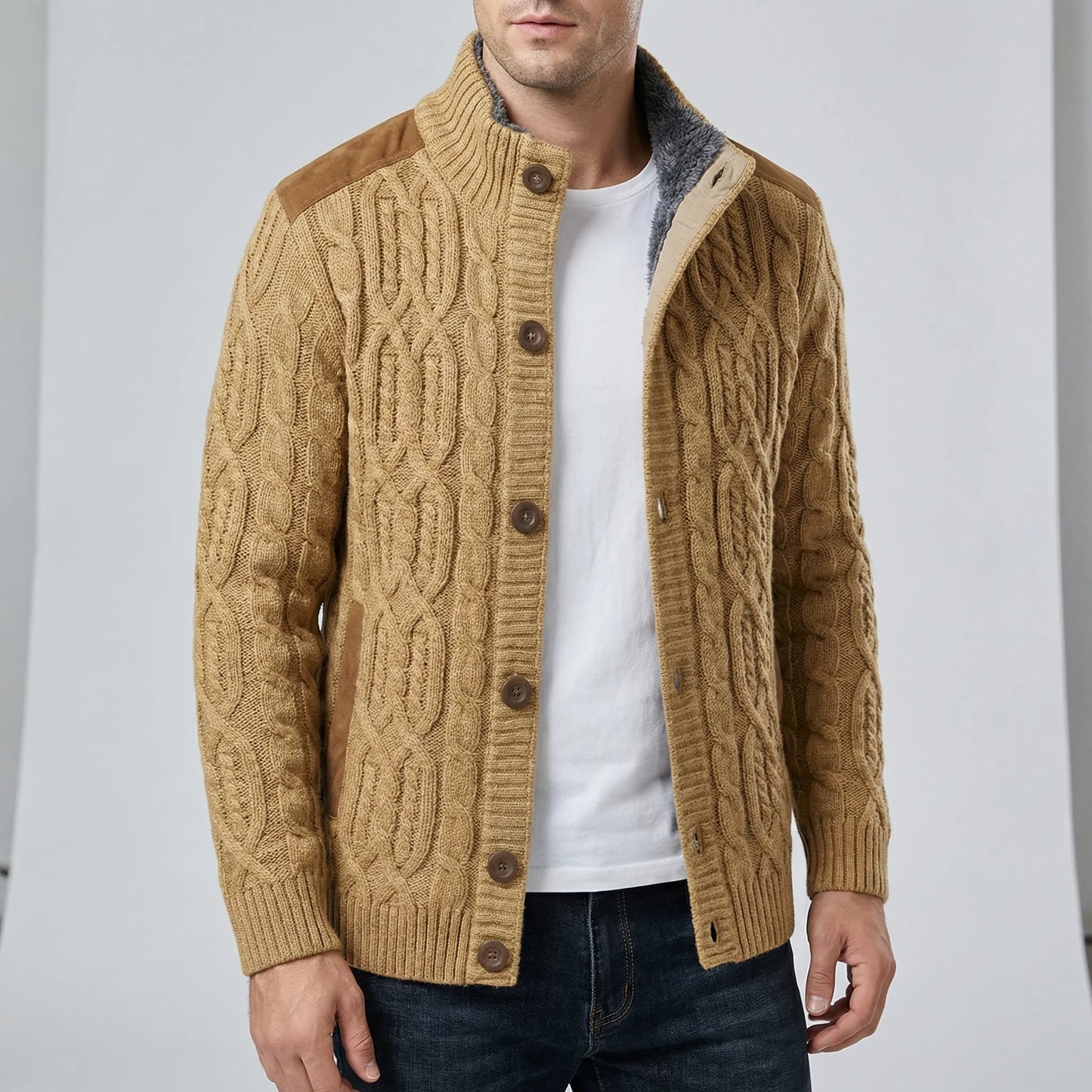 Fleece Lined Cardigan Men's - Mats